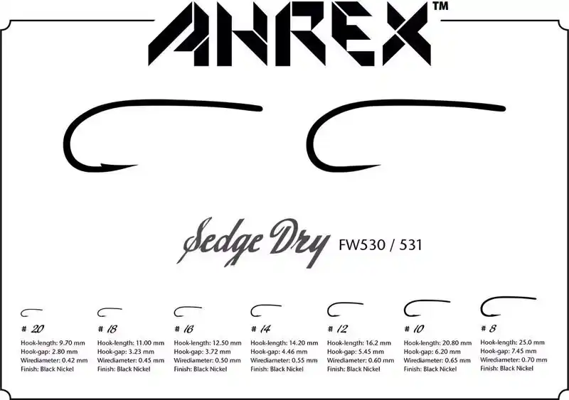 FW530 Sedge Dry Hook Barbed #10