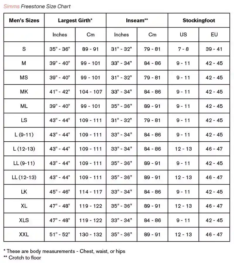 Freestone Stockingfoot Smoke L 9-11
